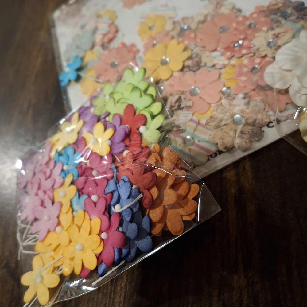 Paper Flower Floral Paper Crafts Mixed Media Scrapbook Art Supply  Embellishment